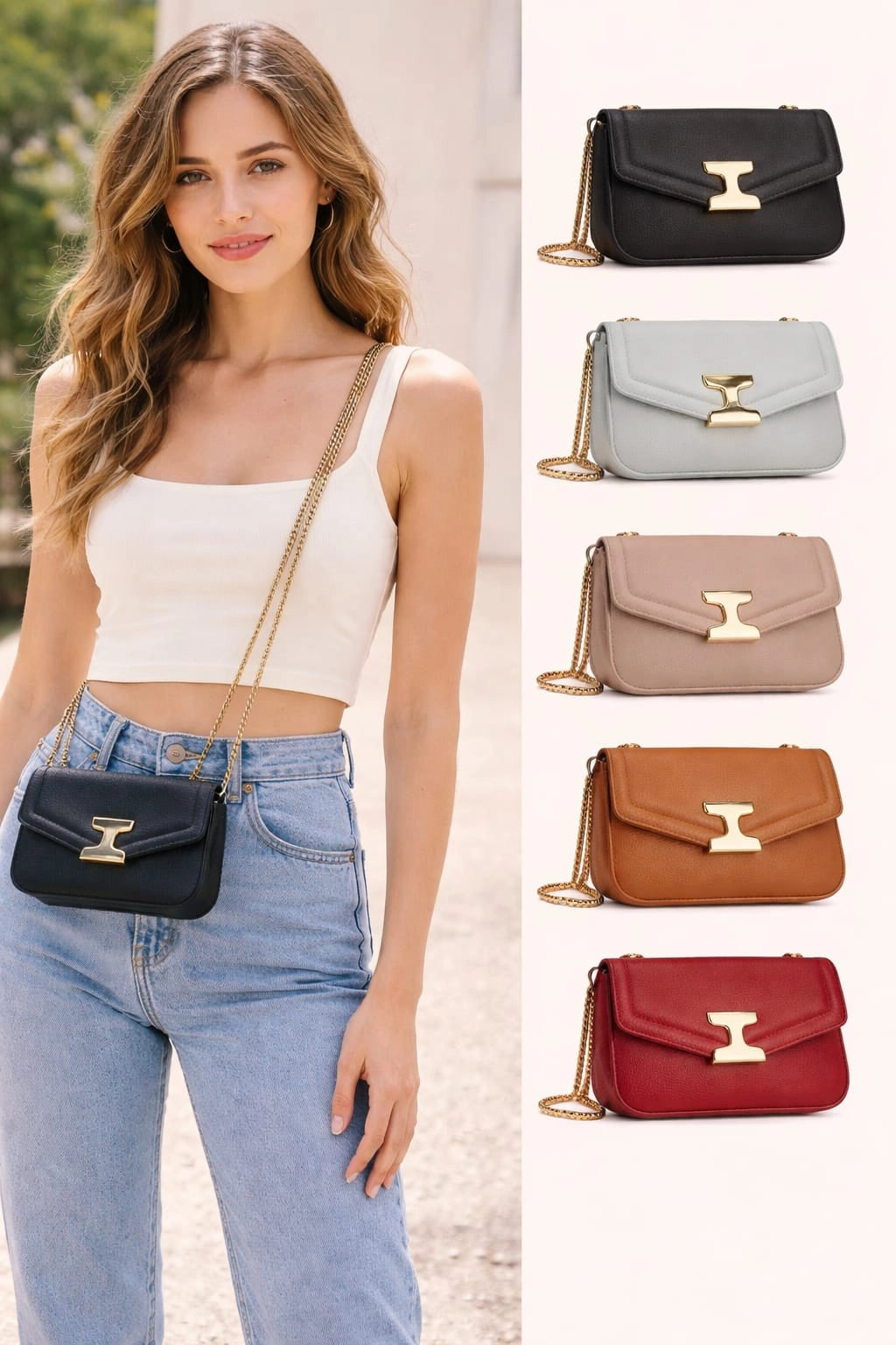 Bolsa Fecho Dourado