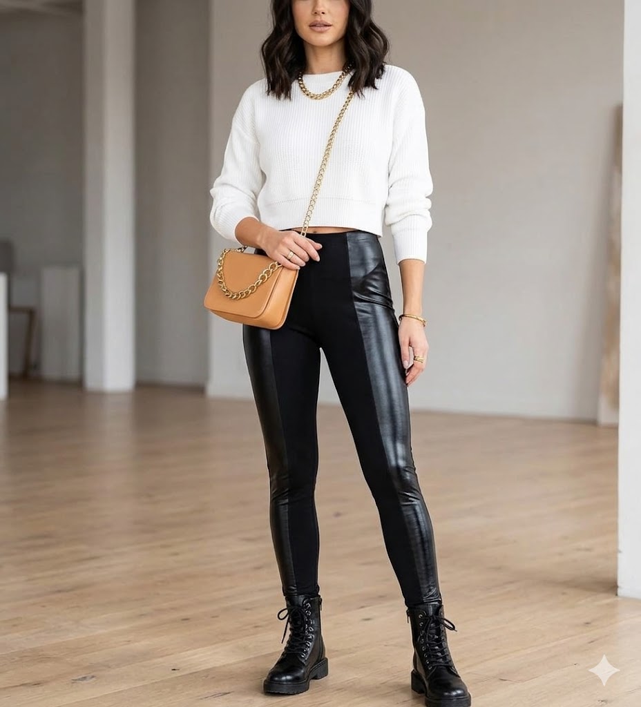 Calça legging flanelada