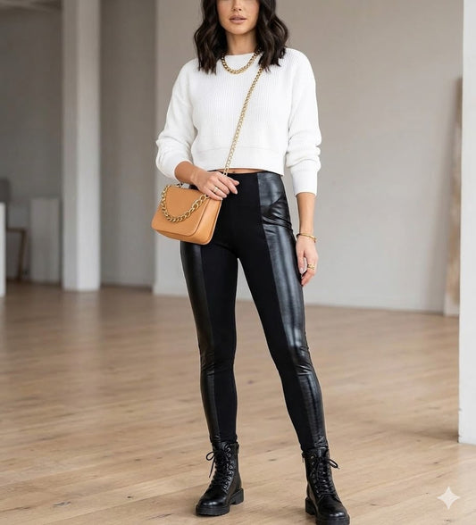 Calça legging flanelada